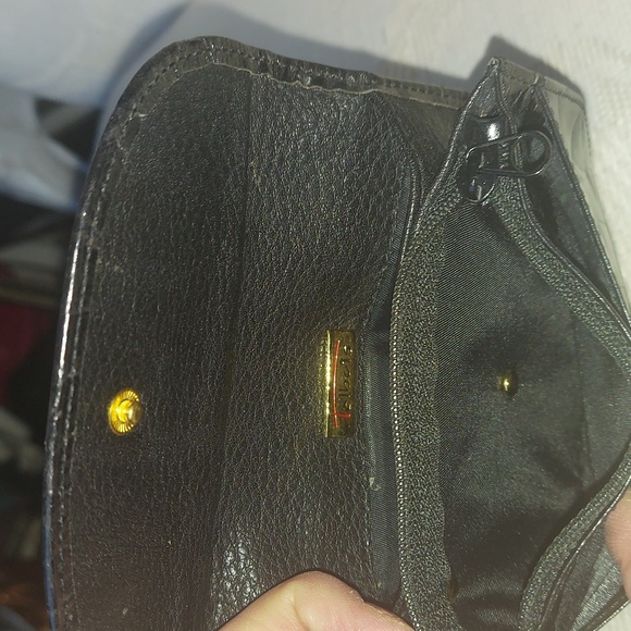 Talbots Black Croco Embossed Zip change purse - Picture 5 of 9